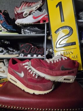🔥 Nike Men's Size 12 Red Air Max 90 Red Crimson  Sneakers